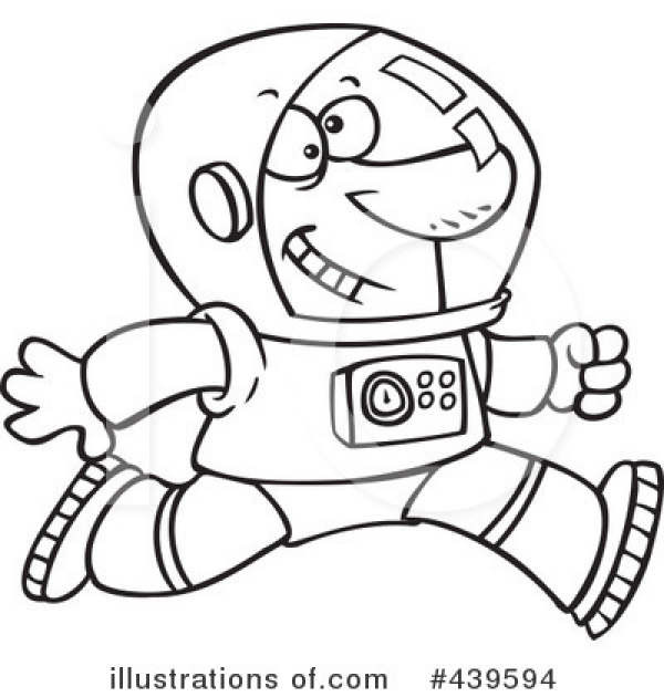 Astronaut Clipart Black And White Illustration and other clipart images