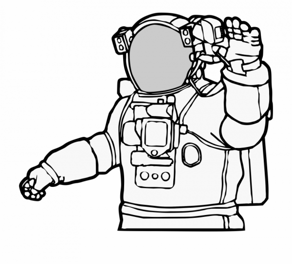 Astronaut Clipart Black And White Illustration and other clipart images