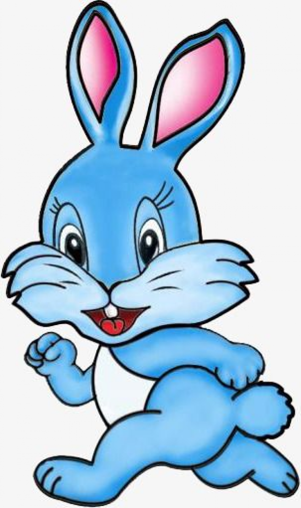 pink bunny and blue bunny cartoon