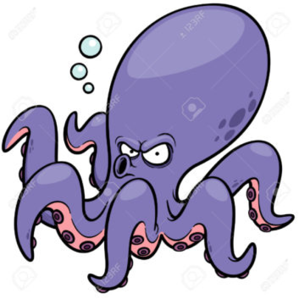 giant angry happy octopus