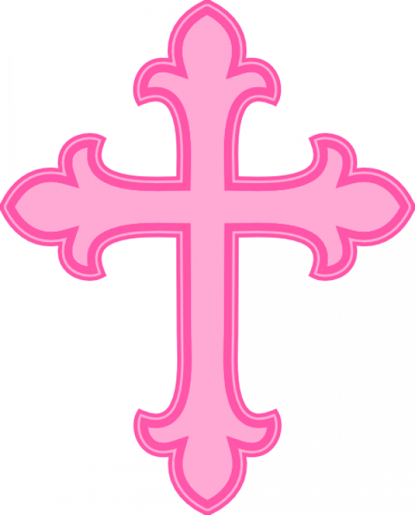 Pink baptism cross. 