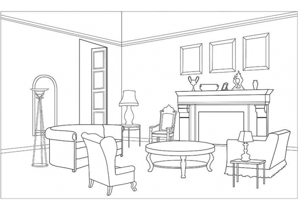 Dining Room Clipart Coloring and other clipart images on Cliparts pub™