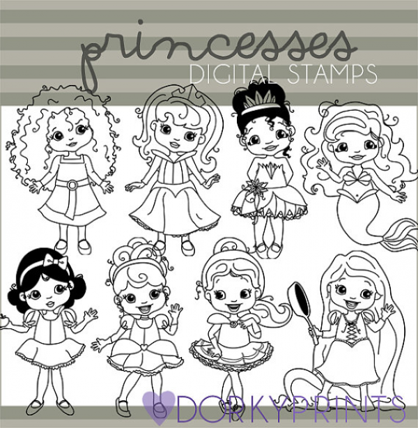 Disney Princess Clipart Black And White And Other Clipart Images On