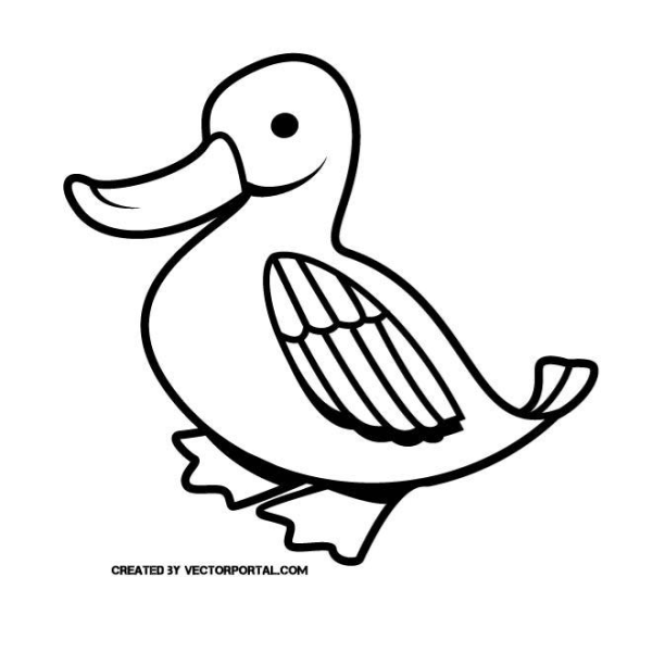 Duck Clipart Black And White Vector and other clipart images on ...