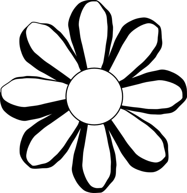 Flower Clipart Black And White Outline and other clipart images on ...