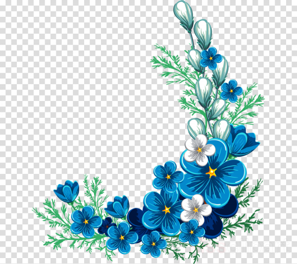 Flower Clipart Border Blue and other clipart images on Cliparts pub™