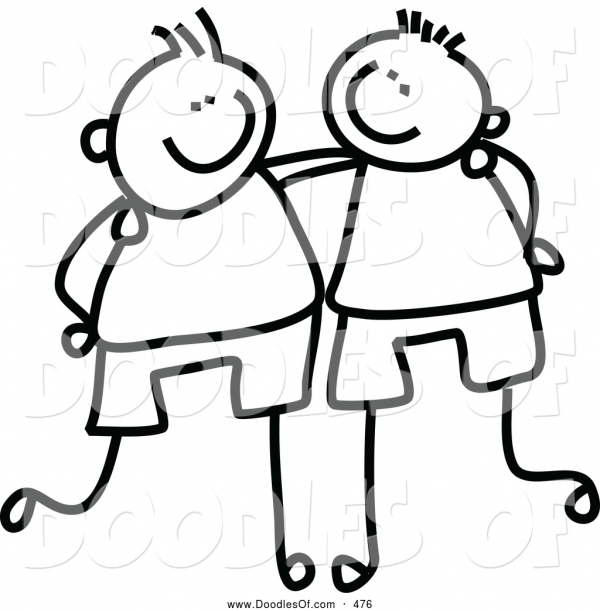 Friends Clipart Black And White Vector and other clipart images on