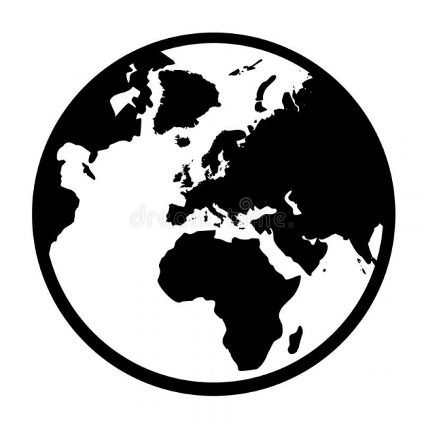 Globe Clipart Black And White Symbol and other clipart images on