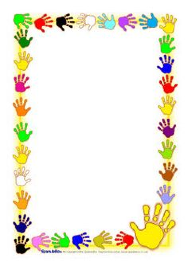 Handprint Border Clip Art