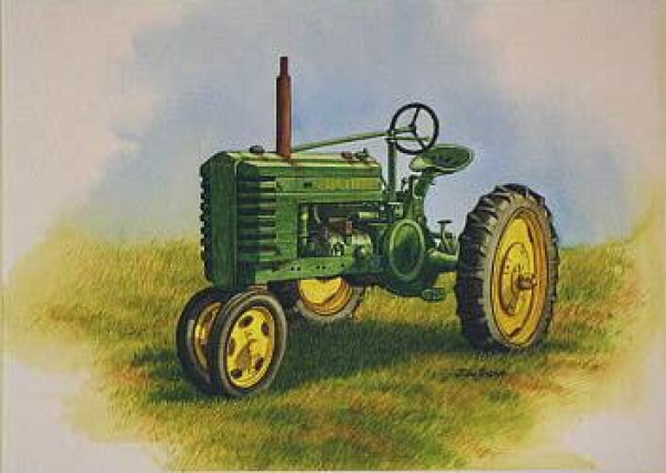 Vintage John Deere Tractor Clip Art