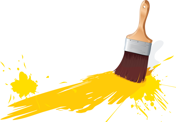 yellow paintbrush clipart
