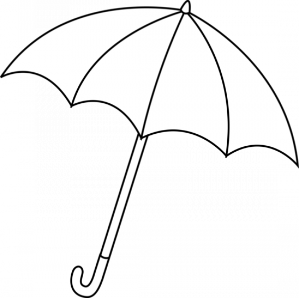 Umbrella Clipart Black And White Outline and other clipart images on ...